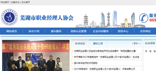 芜湖市职业经理人协会 官网 手机站 微信 网站设计